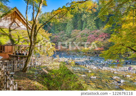 豐田市香嵐溪的紅葉與巴川（愛知縣） 122676118