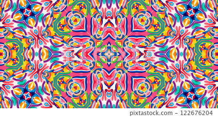 Kaleidoscopic background with bright abstract colorful pattern 122676204