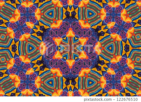 Bright kaleidoscopic background with abstract pattern 122676510