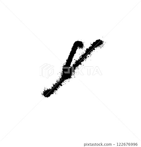 Graffiti letter Y, modern logo concept, rough spray paint handdrawn letter mark for freshes branding, street art, trendy startups, youthful businesses, game apps. Vector illustration 122676996
