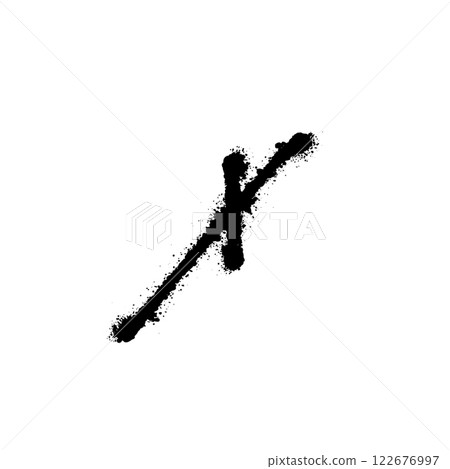 Graffiti letter X, modern logo concept, rough spray paint handdrawn letter mark for freshes branding, street art, trendy startups, youthful businesses, game apps. Vector illustration 122676997
