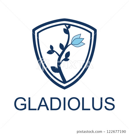 Flower and shield logo design 122677190