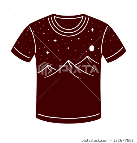 Minimalist T-shirt Outline Vector Design for Apparel Mockups, Branding Projects, Fashion Design 122677691