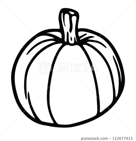 Pumpkin and Jack O Lantern Hand Drawn  Spooky and Cute Vector 122677815