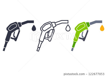 3 different styles of gas station gun image. 122677853
