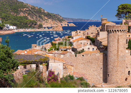 Coastal Village and Bay View in Tossa de Mar, Catalonia, Spain 122678095
