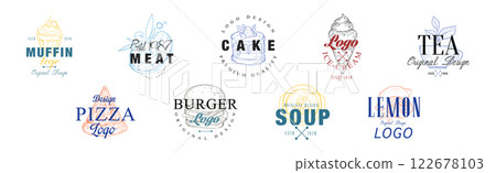 Food Logo and Label Original Design Template Vector Set Food Logo and Label Original Design Template Vector Set 122678103
