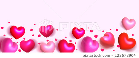 Red heart isolated on transparent background. Love symbol. High quality 3D vector holiday elements 122678904