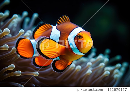 Clownfish in the ocean. Ai Generative 122679157