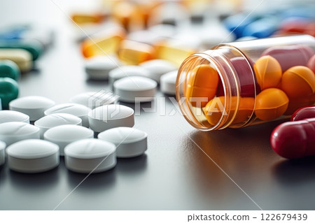 Meidical pills and tablets. Generative Ai Meidical pills and tablets. Generative Ai 122679439