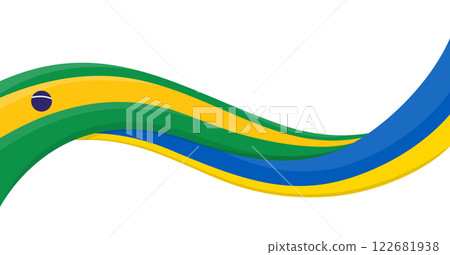 Wavy ribbon banner of Ukraine National flag with Brazil National Flag. Unity and cooperation symbol. Logo for charity social events, NGO, sports team, peace summit. Vector illustration. Wavy ribbon banner of Ukraine National flag with Brazil National Flag. Unity and cooperation symbol. Logo for charity social events, NGO, sports team, peace summit. Vector illustration. 122681938