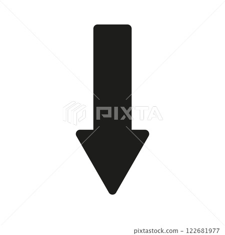 Vector flat down arrow silhouette 122681977