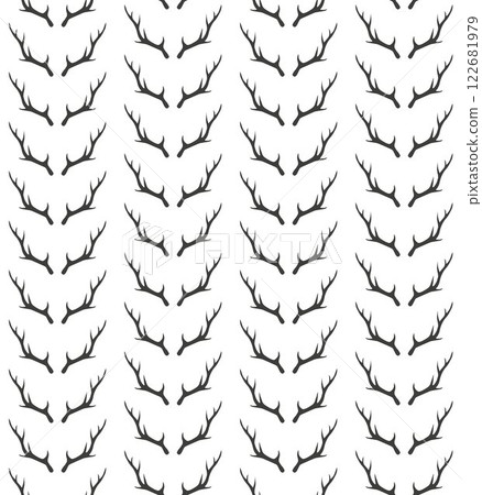 Vector seamless pattern of deer horns 122681979