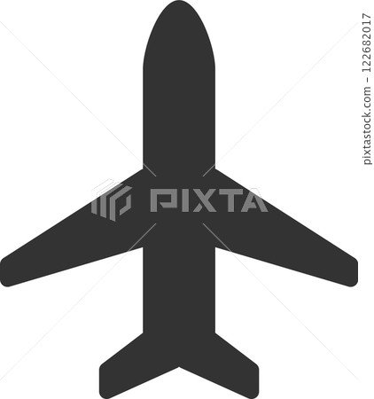 Monochrome vector illustration icon of airplane Monochrome vector illustration icon of airplane 122682017