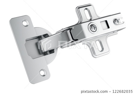 Concealed Hinge, cabinet door hinge. 3D rendering 122682035