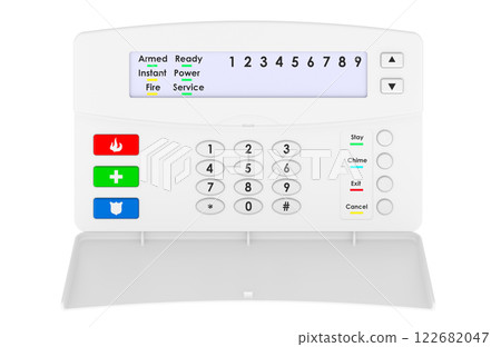 Security Alarm System, Home Burglar Security, 3D rendering 122682047