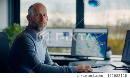 在電腦上工作的白人男子 在電腦上工作的白人男子 122682126