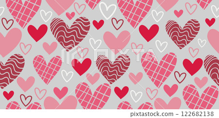 Seamless vector pattern with abstract hearts Seamless vector pattern with abstract hearts 122682138
