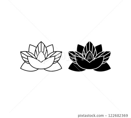 Lotus, flower abstract logo isolated on white Lotus, flower abstract logo isolated on white 122682369