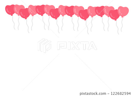 Heart-shaped balloon frame illustration 122682594
