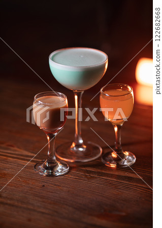cocktail in a restaurant, professional shooting. a 122682668
