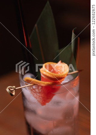 cocktail in a restaurant, professional shooting. a cocktail in a restaurant, professional shooting. a 122682675