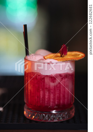 cocktail in a restaurant, professional shooting. a cocktail in a restaurant, professional shooting. a 122682681
