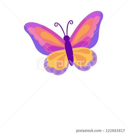 Simple and colorful butterfly illustration material 122683817