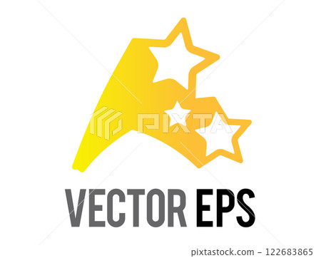 Y2K gradient yellow vintage three stars icon Y2K gradient yellow vintage three stars icon 122683865