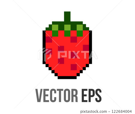 8 bits pixel art red fruit cherry icon 8 bits pixel art red fruit cherry icon 122684004