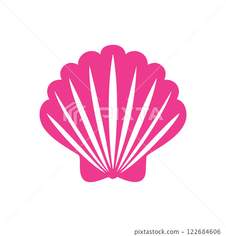 Modern silhouette vector illustration of a seashell 122684606
