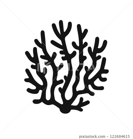 A dark coral silhouette in a flat vector style 122684615