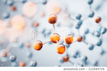 Transparent molecules background, 3d rendering. 122684726