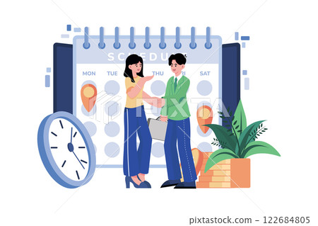 Business Meeting Appointment Illustration concept on white background Business Meeting Appointment Illustration concept on white background 122684805