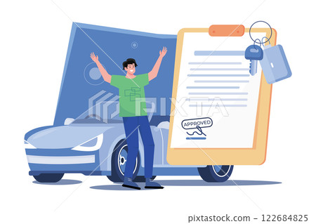 Man Getting A Car Loan Approved 122684825