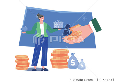 Girl With Loan Money Girl With Loan Money 122684831