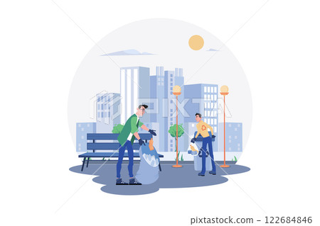 Eco-Volunteers Cleaning Garbage 122684846