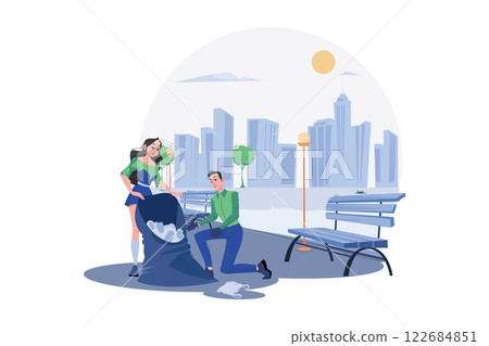 People Cleaning The Trash In The Park People Cleaning The Trash In The Park 122684851