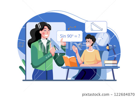 Boy Learning Math In Online Class 122684870
