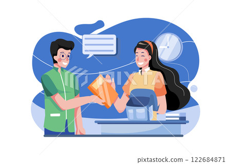 Boy Giving The Book To A Girl 122684871