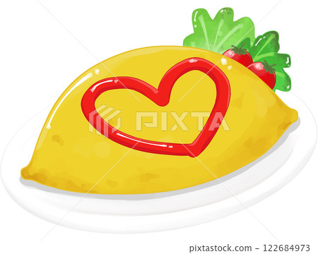 蛋包飯插畫心女僕咖啡廳 122684973