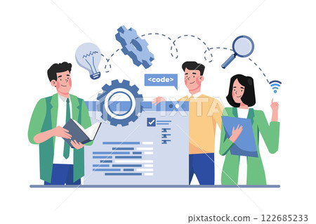 Business Task Management Illustration concept on white background 122685233