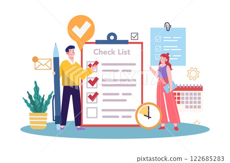 Business Schedule Management Illustration concept on white background 122685283