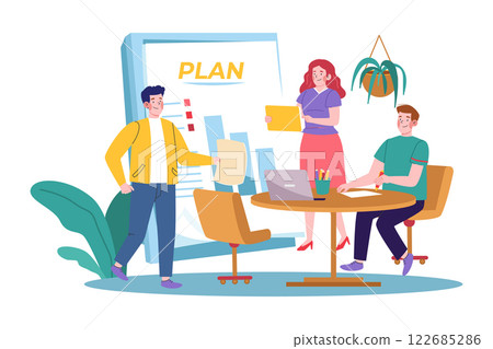 Business Meeting Appointment Illustration concept on white background 122685286