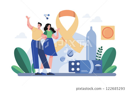 Couple Celebrating World AIDS Day Couple Celebrating World AIDS Day 122685293