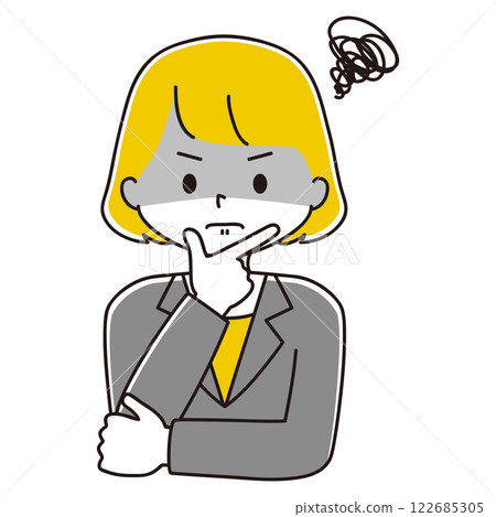 穿著西裝的女人擺姿勢的插圖 穿著西裝的女人擺姿勢的插圖 122685305