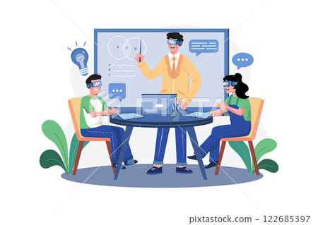 Teacher's Day Illustration concept. A flat illustration isolated on white background 122685397
