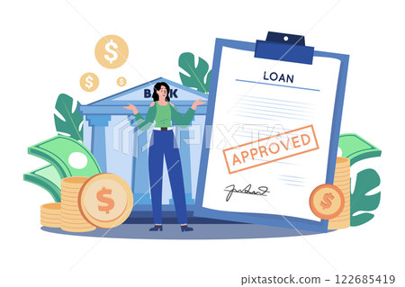 Bank Loan Successfully Illustration concept on white background Bank Loan Successfully Illustration concept on white background 122685419
