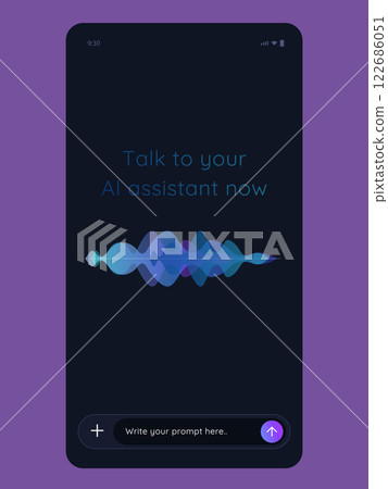 AI voice assistant mobile application user interface design smartphone app chat with LLM sound recording recognition AI voice assistant mobile application user interface design smartphone app chat with LLM sound recording recognition 122686051