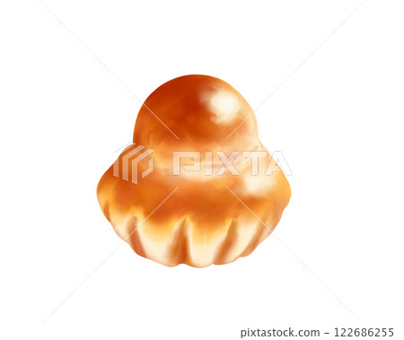 奶油蛋捲寫實水彩插畫 122686255